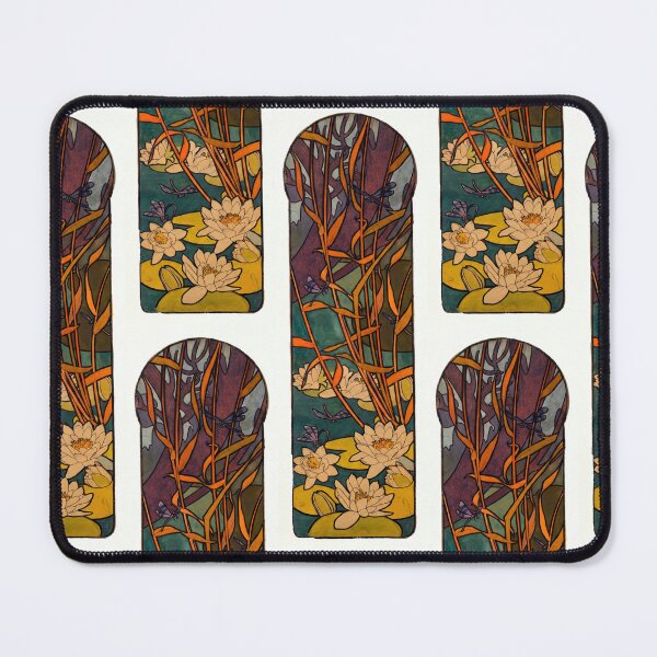Item preview, Water Lilies and Dragonflies Stained Glass designed and sold by artofuniverse.