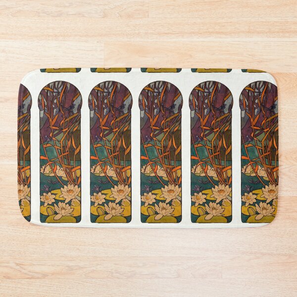 Item preview, Water Lilies and Dragonflies Stained Glass designed and sold by artofuniverse.