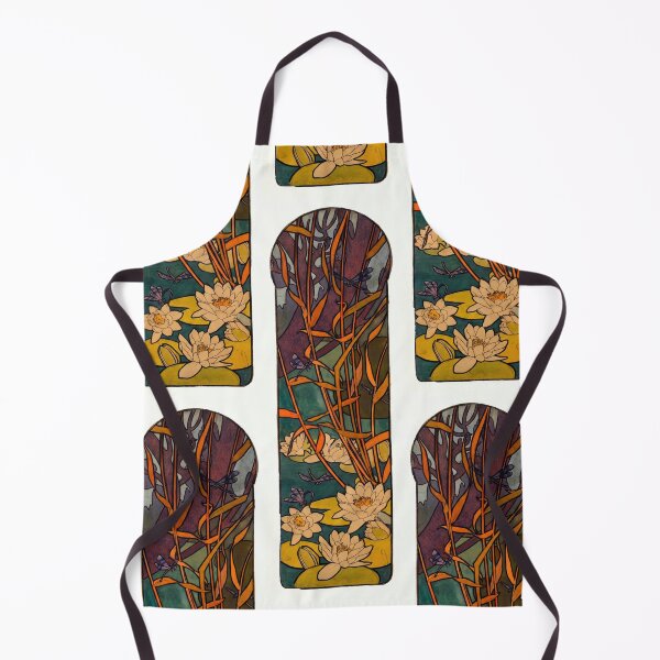 Item preview, Water Lilies and Dragonflies Stained Glass designed and sold by artofuniverse.
