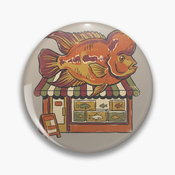 Item preview, Vintage Flowerhorn Cichlid Aquarium Shop designed and sold by MythicCotton.