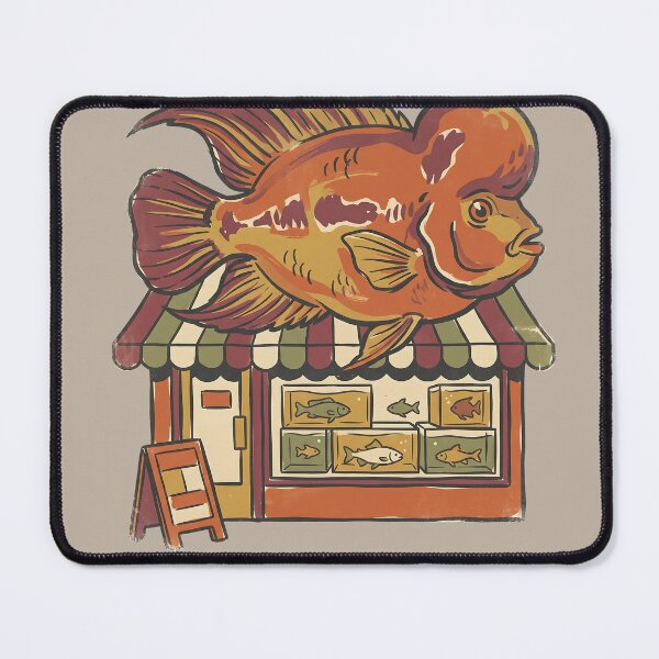 Item preview, Vintage Flowerhorn Cichlid Aquarium Shop designed and sold by MythicCotton.