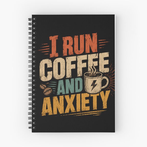 Item preview, I Run Coffee And Anxiety Caffeine Lover Anxiety Humor Relatable Quote designed and sold by RetroMini2026.