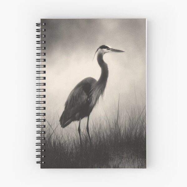 Item preview, A stalking Great Blue Heron in marshland fog, Birds in Motion designed and sold by CDC40.
