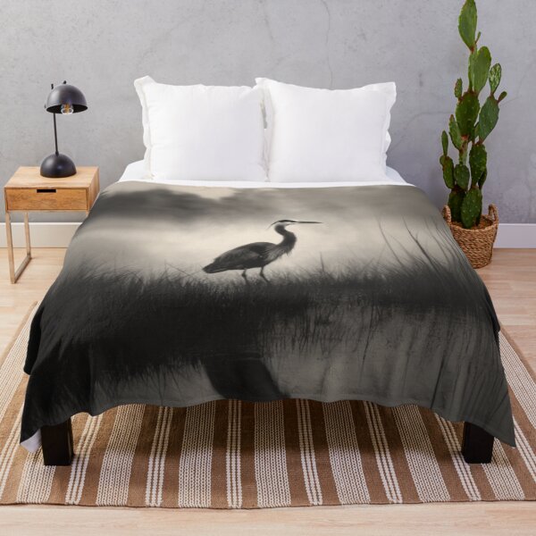 Item preview, A stalking Great Blue Heron in marshland fog, Birds in Motion designed and sold by CDC40.