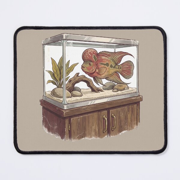 Item preview, Vintage Flowerhorn Cichlid Aquarium Art designed and sold by MythicCotton.