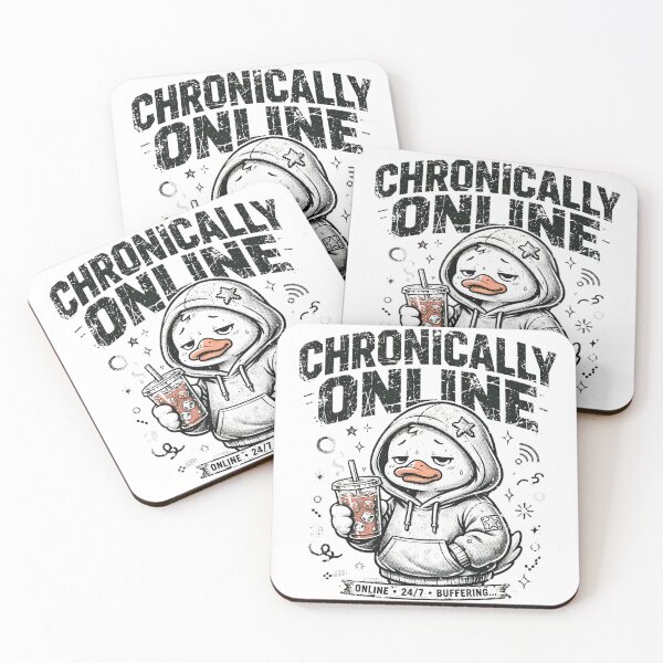 Item preview, Chronically Online Cute Duck Hoodie Boba Tea Retro Gamer T-Shirt designed and sold by Arextr.