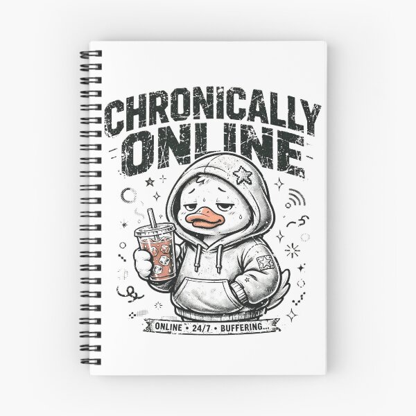 Item preview, Chronically Online Cute Duck Hoodie Boba Tea Retro Gamer T-Shirt designed and sold by Arextr.