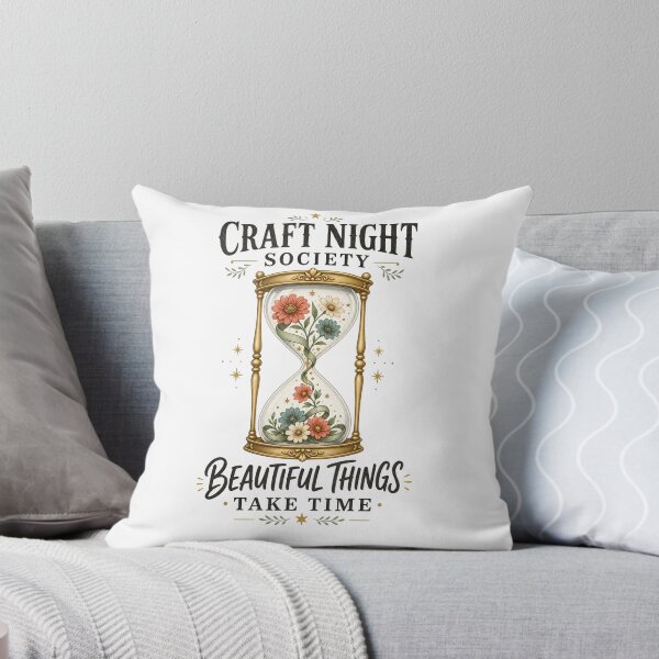 Item preview, Craft Night Society | Beautiful Things Take Time | Botanical Hourglass Illustration designed and sold by Print Loft.