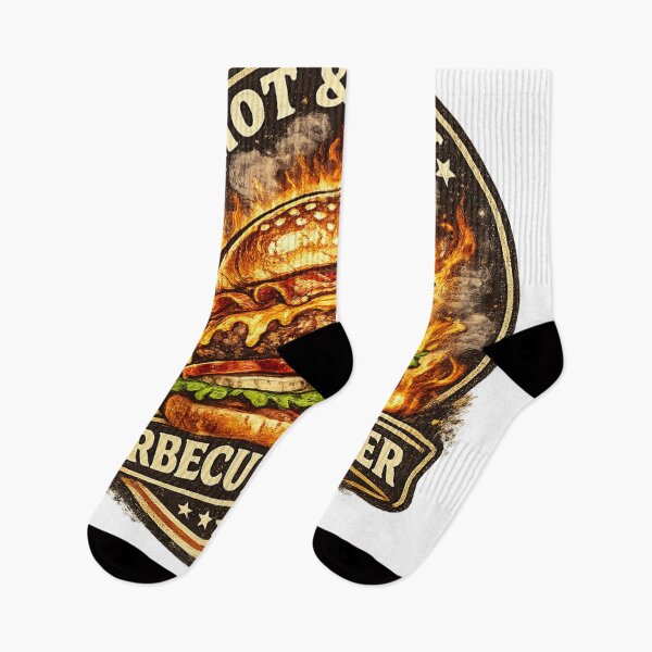 Item preview, Hot Juicy Barbecue Burger: Flame Grilled BBQ Fire Design designed and sold by irfanshikh.