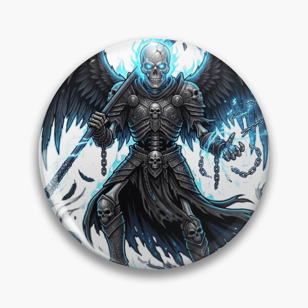Item preview, Frost Reaper Angel | Blue Skull Guardian | Gothic Dark Fantasy Streetwear designed and sold by Ghost Of Chill.