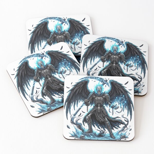 Item preview, Frost Reaper Angel | Blue Skull Guardian | Gothic Dark Fantasy Streetwear designed and sold by Ghost Of Chill.