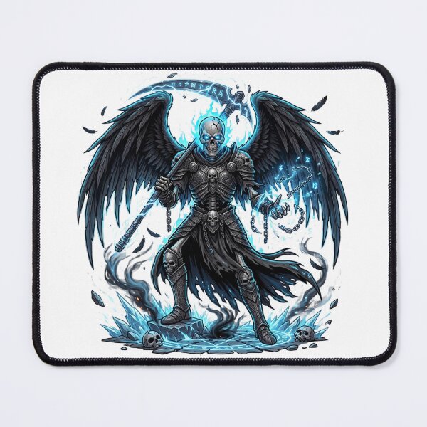 Item preview, Frost Reaper Angel | Blue Skull Guardian | Gothic Dark Fantasy Streetwear designed and sold by Ghost Of Chill.
