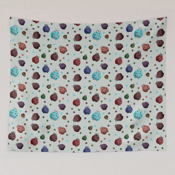 Item preview, Cute Multicolour Ladybug seamless pattern/ Whimsical Beetle Design  designed and sold by RuwaDesignArt.
