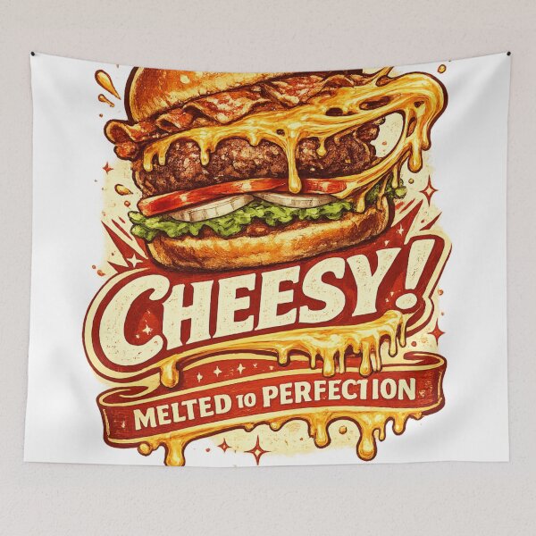 Item preview, Cheesy Melted To Perfection: Melted Cheese Dripping Burger designed and sold by irfanshikh.