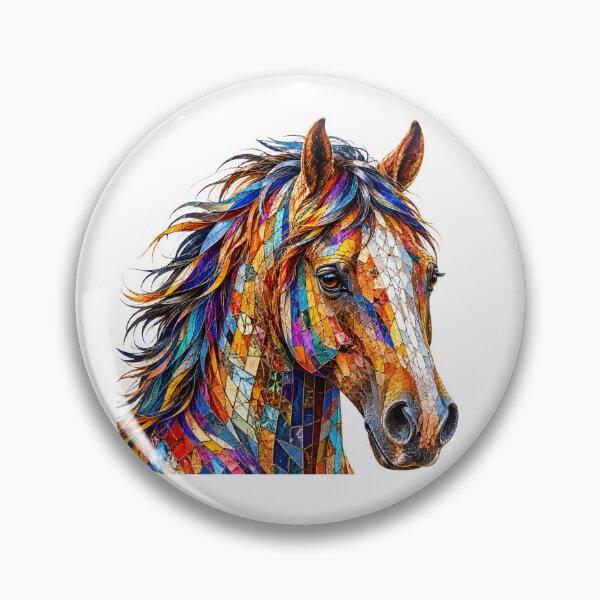 Item preview, Colorful Mosaic Horse Portrait – Vibrant Equine Art designed and sold by SmikiM.