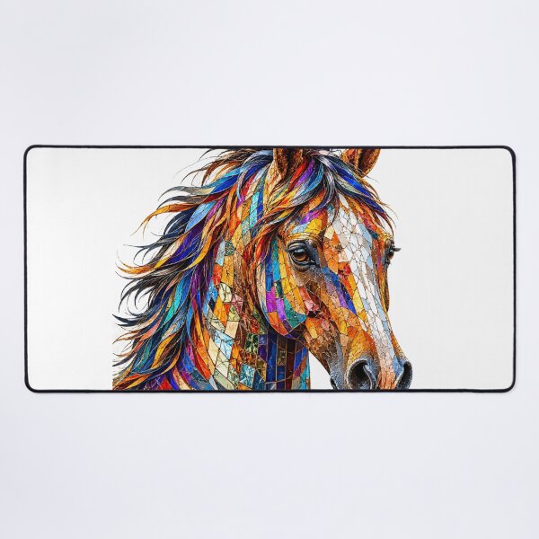 Item preview, Colorful Mosaic Horse Portrait – Vibrant Equine Art designed and sold by SmikiM.