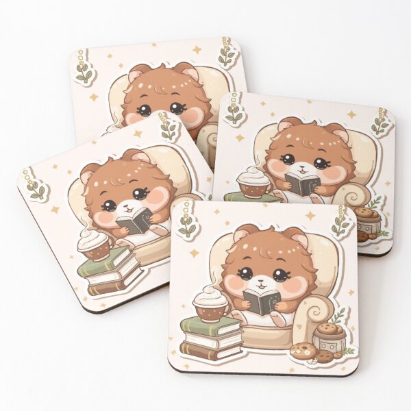 Item preview, Cute Book Lover Hamster | Cozy Coffee Reading Sticker designed and sold by Stylestickers55.