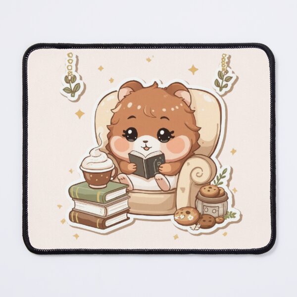 Item preview, Cute Book Lover Hamster | Cozy Coffee Reading Sticker designed and sold by Stylestickers55.