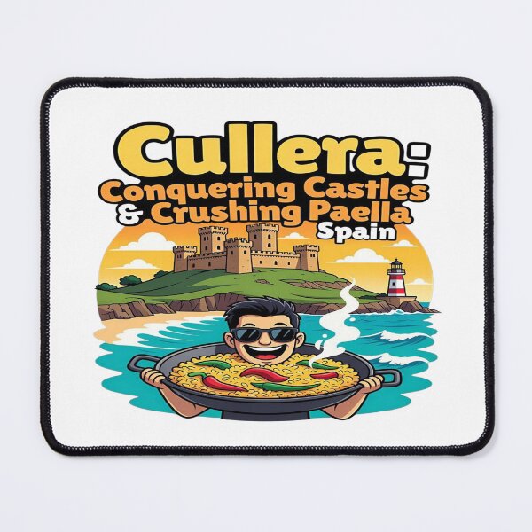 Item preview, Cullera Spain Travel T-Shirt | Conquering Castles & Crushing Paella Funny Vacation Graphic | Spanish Beach Food Lover Tee | Mediterranean Travel Gift | Printable POD Design designed and sold by Sushikidsntoddlers.