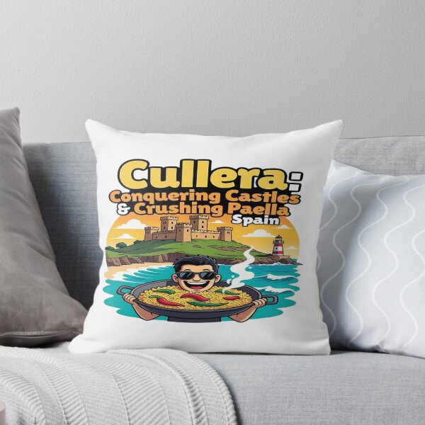 Item preview, Cullera Spain Travel T-Shirt | Conquering Castles & Crushing Paella Funny Vacation Graphic | Spanish Beach Food Lover Tee | Mediterranean Travel Gift | Printable POD Design designed and sold by Sushikidsntod.