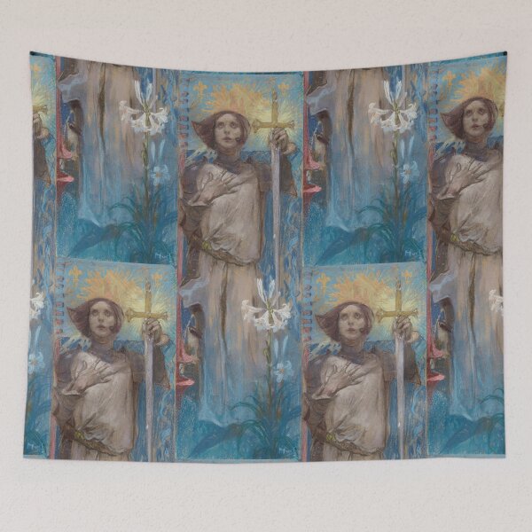 Item preview, Saint Joan With Sword And Lily designed and sold by artofuniverse.