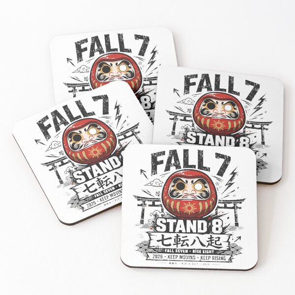 Item preview, Fall Seven Stand Eight Japanese Daruma Doll Motivational Retro T-Shirt designed and sold by Arextr.