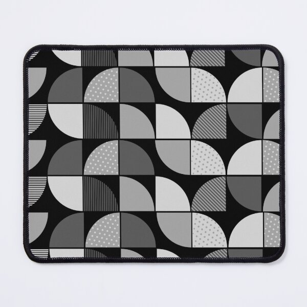 Item preview, Mid Century Modern Monochrome Textured Semi Circle Pattern designed and sold by Jyoti Digital Artist.