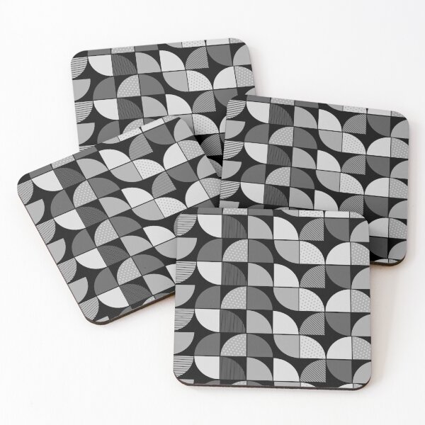 Item preview, Mid Century Modern Monochrome Textured Semi Circle Pattern designed and sold by ​Jyoti Digital Artist.