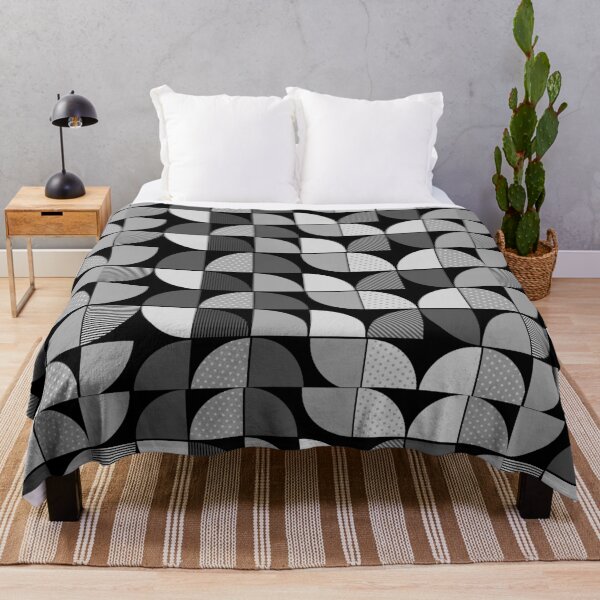 Item preview, Mid Century Modern Monochrome Textured Semi Circle Pattern designed and sold by Jyoti-Quotes.