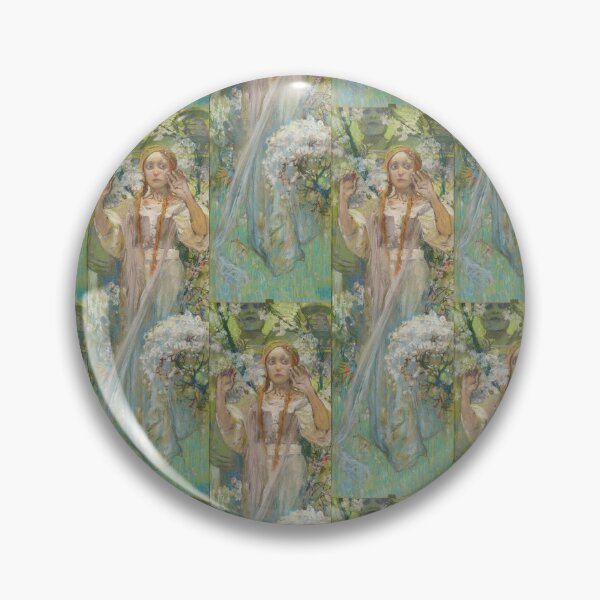 Item preview, Woman Among Spring Blossoms in Pastel designed and sold by artofuniverse.