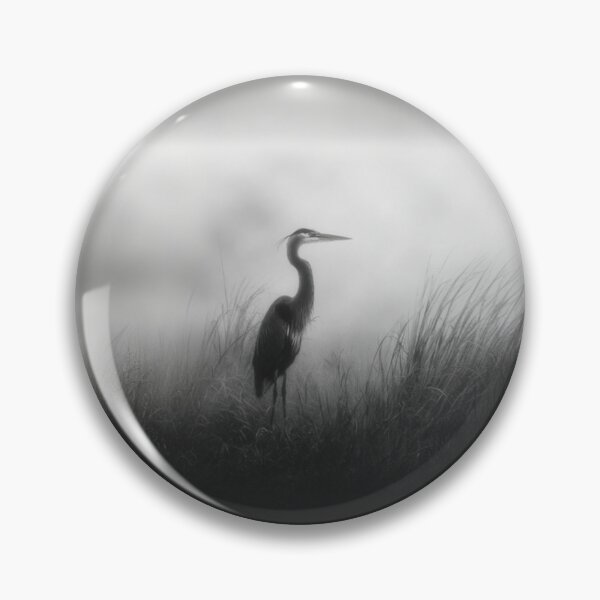 Item preview, A stalking Great Blue Heron in marshland fog, Birds in Motion designed and sold by CDC40.