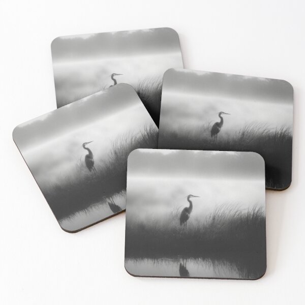 Item preview, A stalking Great Blue Heron in marshland fog, Birds in Motion designed and sold by CDC40.