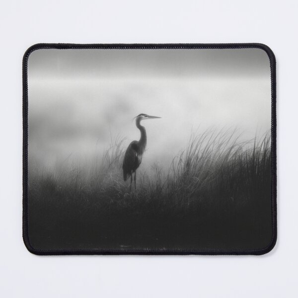 Item preview, A stalking Great Blue Heron in marshland fog, Birds in Motion designed and sold by CDC40.