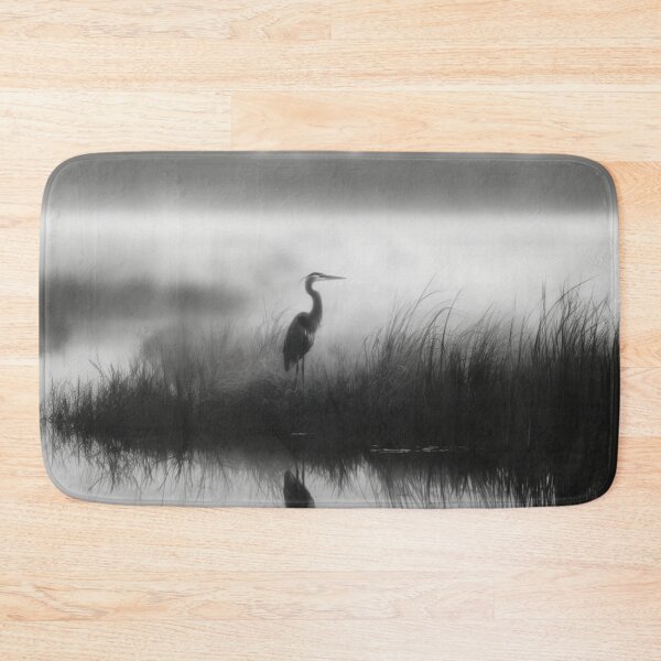 Item preview, A stalking Great Blue Heron in marshland fog, Birds in Motion designed and sold by CDC40.