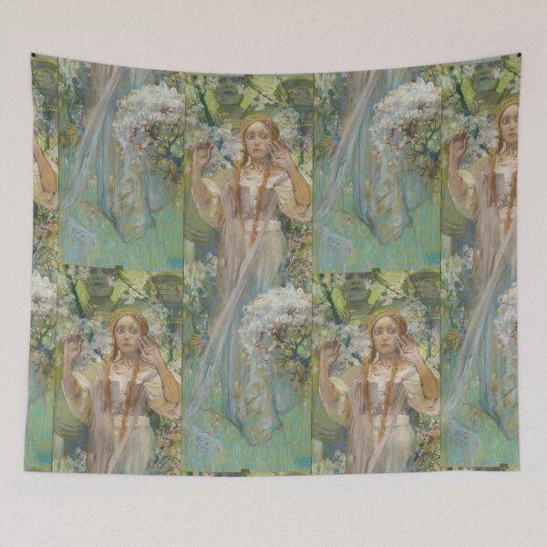 Item preview, Woman Among Spring Blossoms in Pastel designed and sold by artofuniverse.