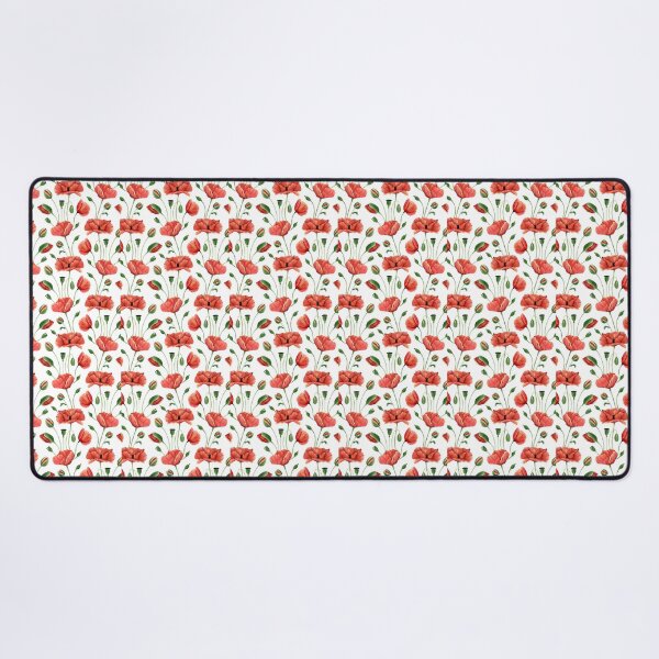 Item preview, Elegant Watercolor Red Poppies and Buds Botanical Pattern designed and sold by DreamyBrushArt.