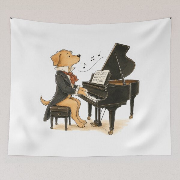 Item preview, Caramel Dog Piano Maestro designed and sold by Snurly.