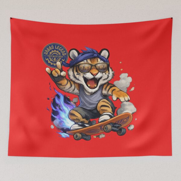 Item preview, Urban Legend: Tiger Skate Crew Fire Rider designed and sold by 63Hotpeppers.