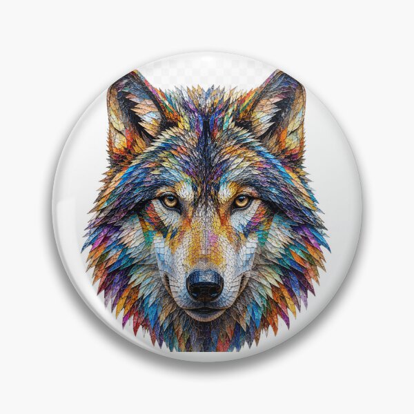 Item preview, Colorful Mosaic Wolf Portrait – Vibrant Wildlife Art designed and sold by SmikiM.