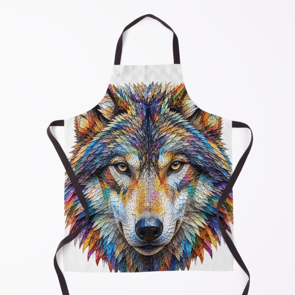 Item preview, Colorful Mosaic Wolf Portrait – Vibrant Wildlife Art designed and sold by SmikiM.