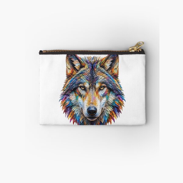 Item preview, Colorful Mosaic Wolf Portrait – Vibrant Wildlife Art designed and sold by SmikiM.