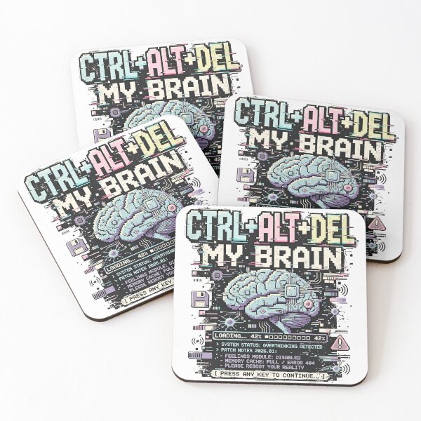 Item preview, Ctrl Alt Del My Brain Retro Cyber Glitch Tech Humour T-Shirt designed and sold by Arextr.