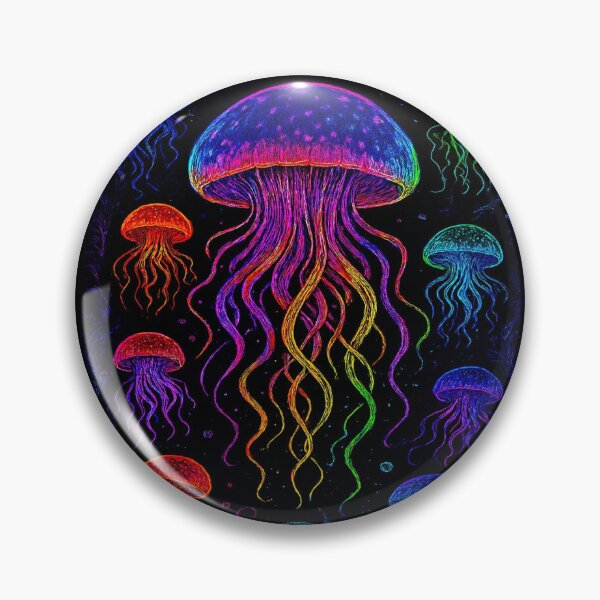Item preview, Neon Glow Jellyfish Underwater Ocean Aesthetic Art designed and sold by myforestfog.