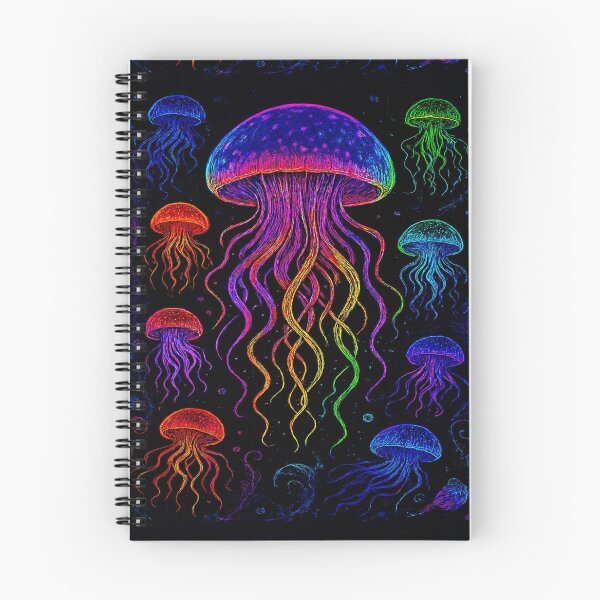 Item preview, Neon Glow Jellyfish Underwater Ocean Aesthetic Art designed and sold by myforestfog.