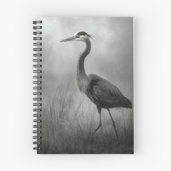 Item preview, A stalking Great Blue Heron in marshland fog, Birds in Motion designed and sold by CDC40.