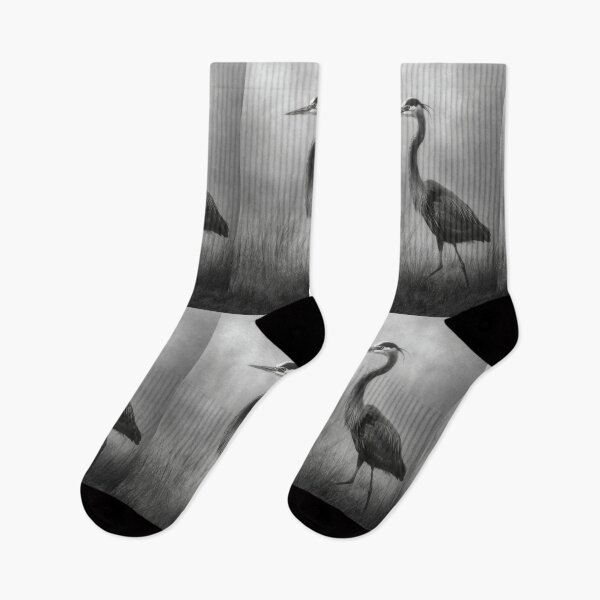 Item preview, A stalking Great Blue Heron in marshland fog, Birds in Motion designed and sold by CDC40.