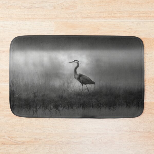 Item preview, A stalking Great Blue Heron in marshland fog, Birds in Motion designed and sold by CDC40.