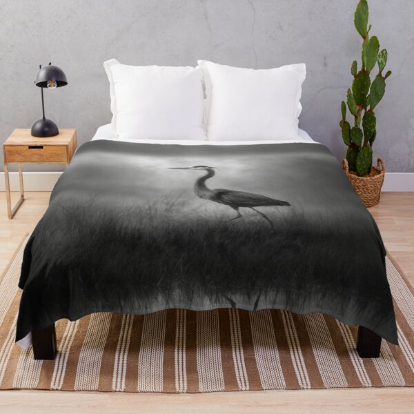 Item preview, A stalking Great Blue Heron in marshland fog, Birds in Motion designed and sold by CDC40.