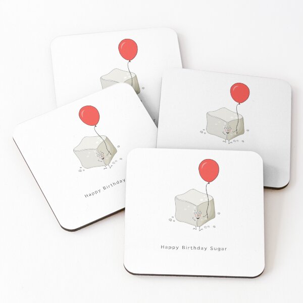 Item preview, Birthday sugar cube with a red balloon designed and sold by By The Moon.