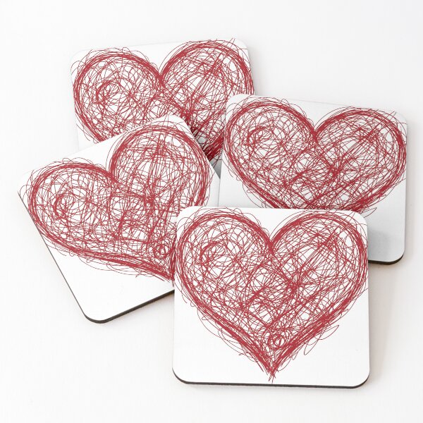 Item preview, Messy Red Scribble Heart Tangled Line Art designed and sold by seven things shop.